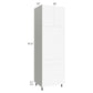 RTA Milan White Matte 30" x 96" Single Oven Cabinet with 3 Drawers