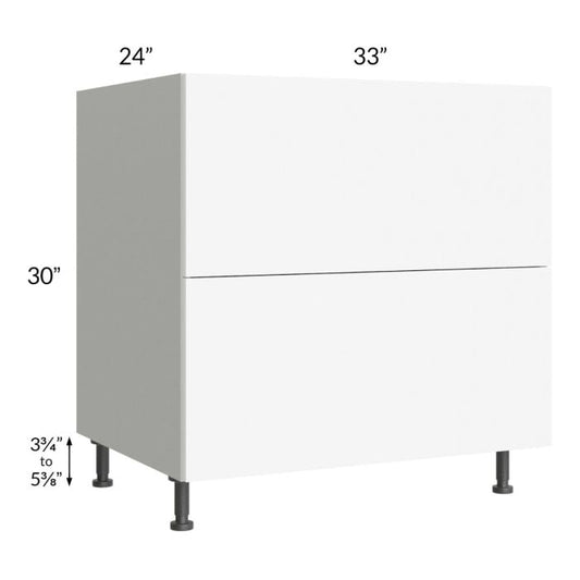 RTA Milan White Matte 33" 2-Drawer Base Cabinet