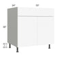 RTA Milan White Matte 33" Base Cabinet with 2 Finished Sides and 1 Roll Out Tray