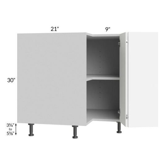 RTA Milan White Matte 33" Easy Reach Corner Cabinet-Left Hinged with 1 Finished Side