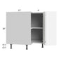 RTA Milan White Matte 33" Easy Reach Corner Cabinet-Right Hinged with 1 Finished Side