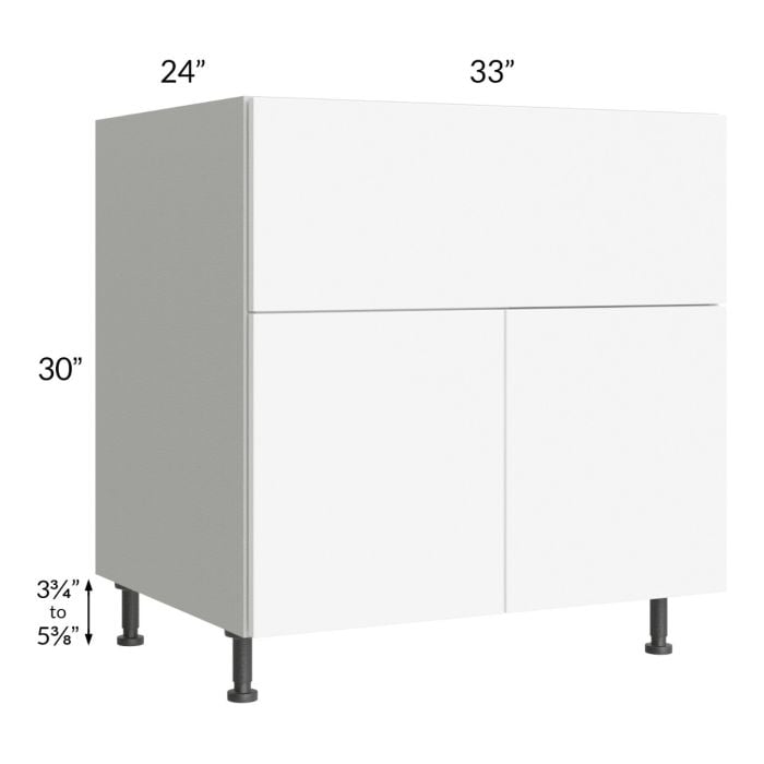 RTA Milan White Matte 33" Farm Sink Base Cabinet with 2 Finished Sides