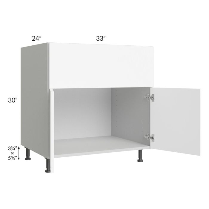 RTA Milan White Matte 33" Farm Sink Base Cabinet