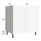 RTA Milan White Matte 33" Full Height Door Base Cabinet with 1 Finished Side and 2 Roll Out Trays