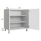 RTA Milan White Matte 33" Full Height Door Base Cabinet with 2 Roll Out Trays