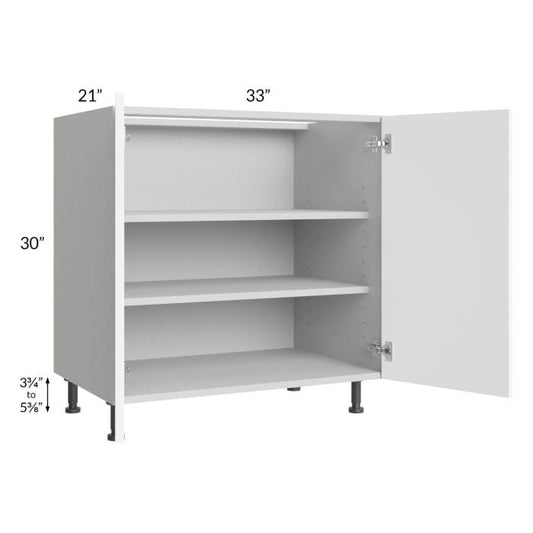RTA Milan White Matte 33" Full Height Door Vanity Sink Base Cabinet with 2 Finished Sides