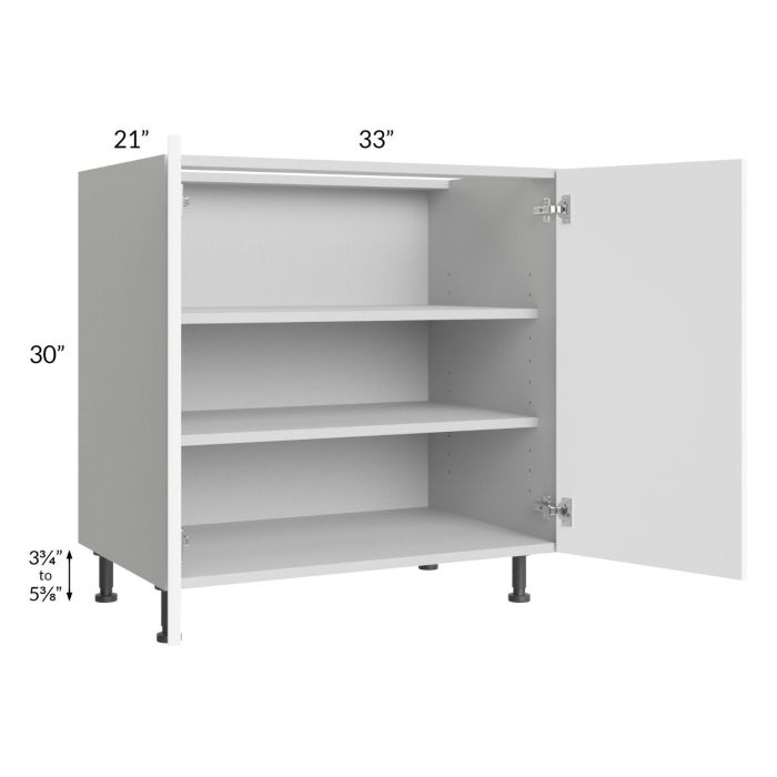 RTA Milan White Matte 33" Full Height Door Vanity Sink Base Cabinet