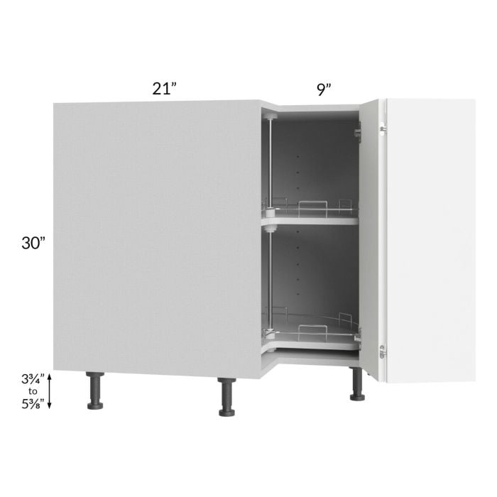 RTA Milan White Matte 33" Lazy Susan Base Cabinet-Left Hinged