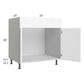 RTA Milan White Matte 33" Sink Base Cabinet with 2 Finished Sides