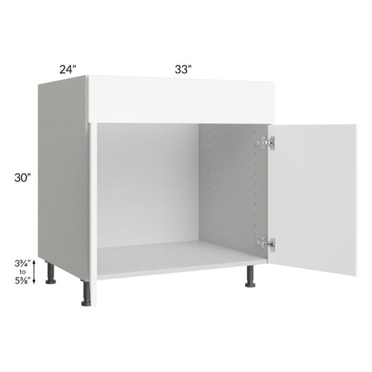 RTA Milan White Matte 33" Sink Base Cabinet with 2 Finished Sides