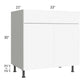 RTA Milan White Matte 33" Vanity Sink Base Cabinet with 2 Finished Sides