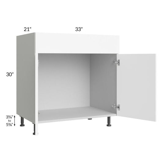 RTA Milan White Matte 33" Vanity Sink Base Cabinet with 2 Finished Sides and Sink Tilt-Out