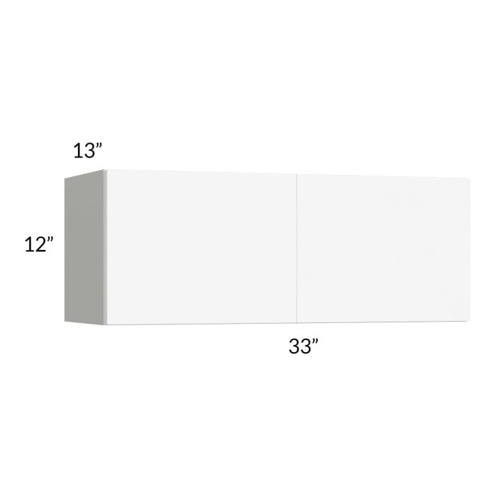 RTA Milan White Matte 33" x 12" Wall Cabinet with 1 Finished End Panel