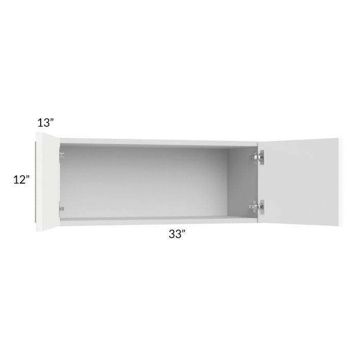 RTA Milan White Matte 33" x 12" Wall Cabinet with 2 Finished End Panels