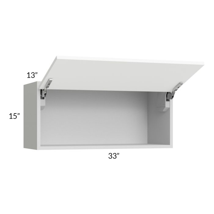 RTA Milan White Matte 33" x 15" Lift-Up Door Wall Cabinet