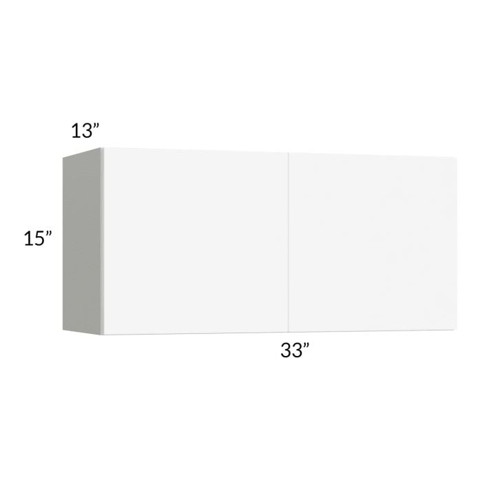 RTA Milan White Matte 33" x 15" Wall Cabinet with 1 Finished End Panel