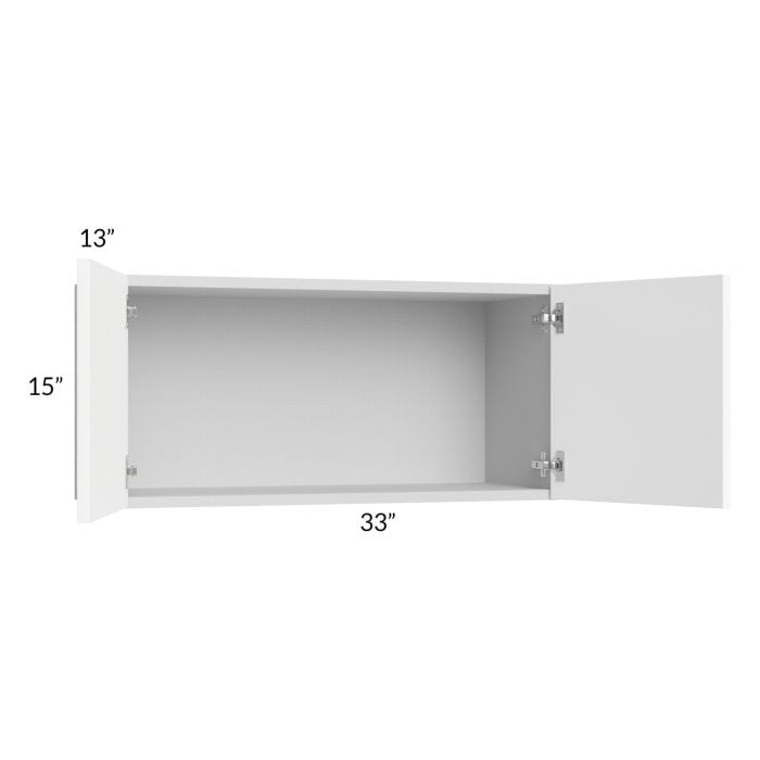 RTA Milan White Matte 33" x 15" Wall Cabinet with 2 Finished End Panels