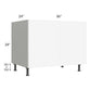 RTA Milan White Matte 36" 2-Door Range Top Base Cabinet with 2 Heat Shields