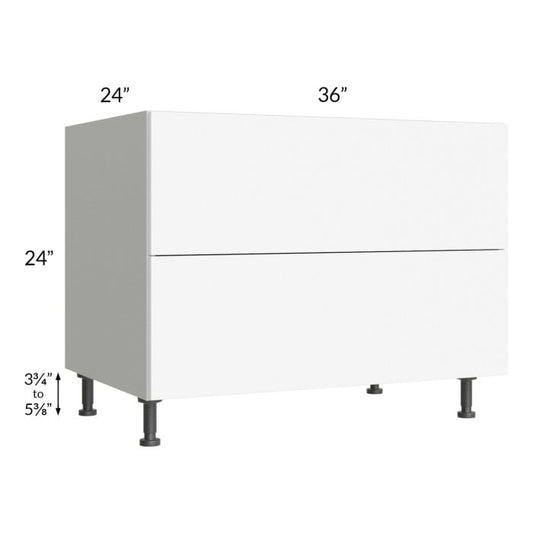 RTA Milan White Matte 36" 2-Drawer Range Top Base Cabinet