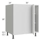 RTA Milan White Matte 36" - 39" Full Height Door Blind Base Corner Cabinet-Left-Hinged Door on Right with 2 Finished Sides