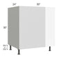 RTA Milan White Matte 36" - 39" Full Height Door Blind Base Corner Cabinet-Right-Hinged Door on Left