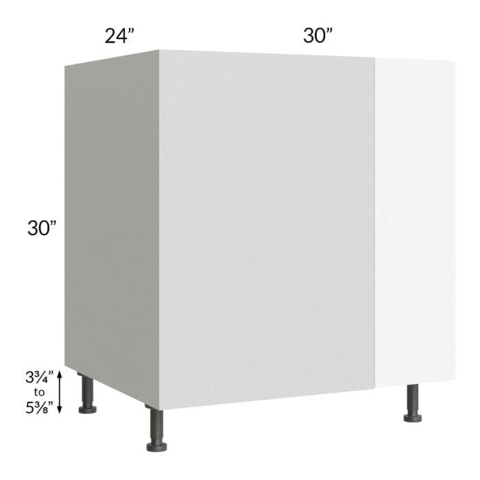 RTA Milan White Matte 36" - 39" Full Height Door Blind Base Corner Cabinet-Right-Hinged Door on Left