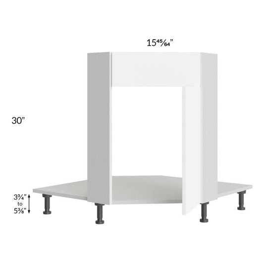 RTA Milan White Matte 36" Diagonal Corner Sink Front-Left Hinged