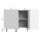 RTA Milan White Matte 36" Easy Reach Corner Cabinet-Right Hinged with 2 Finished Sides