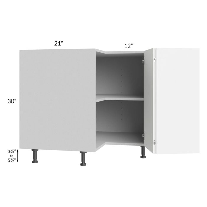 RTA Milan White Matte 36" Easy Reach Corner Cabinet-Right Hinged
