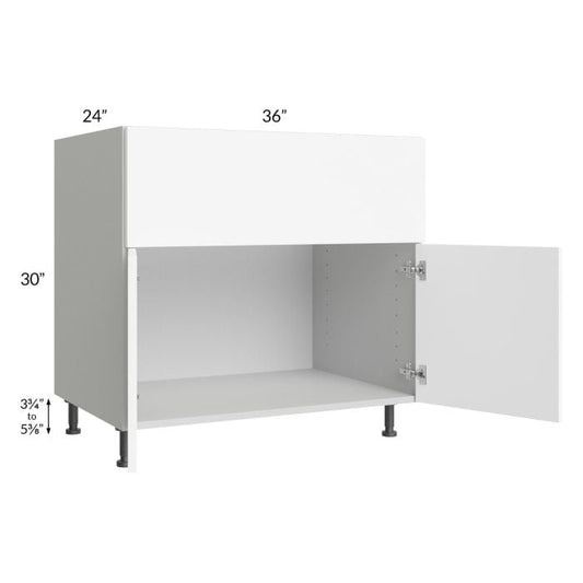 RTA Milan White Matte 36" Farm Sink Base Cabinet with 1 Finished Side