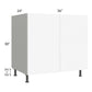 RTA Milan White Matte 36" Full Height Door Base Cabinet with 2 Roll Out Trays