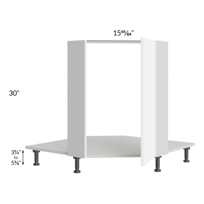 RTA Milan White Matte 36" Full Height Door Diagonal Corner Sink Front with Sink Tilt-Out