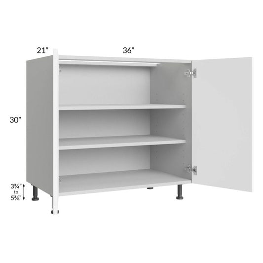 RTA Milan White Matte 36" Full Height Door Vanity Sink Base Cabinet with 1 Finished Side
