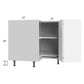 RTA Milan White Matte 36" Lazy Susan Base Cabinet-Right Hinged with 1 Finished Side