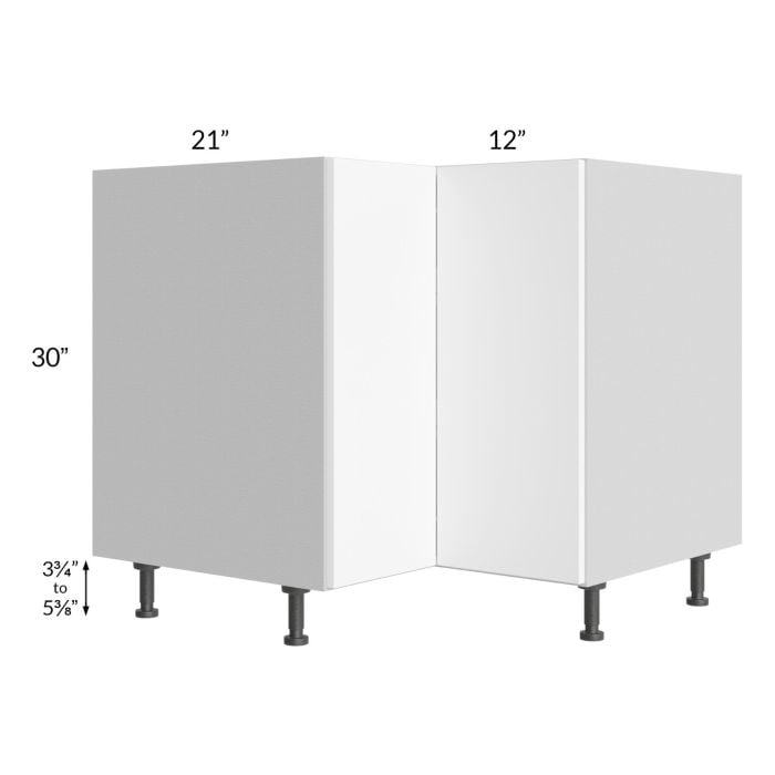 RTA Milan White Matte 36" Lazy Susan Base Cabinet-Right Hinged with 2 Finished Sides