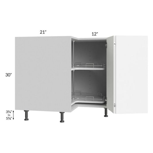 RTA Milan White Matte 36" Lazy Susan Base Cabinet-Right Hinged