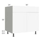 RTA Milan White Matte 36" Sink Base Cabinet with 1 Finished Side