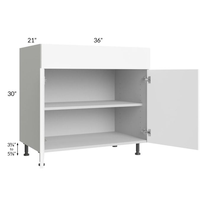 RTA Milan White Matte 36" Vanity Base Cabinet with 1 Finished Side