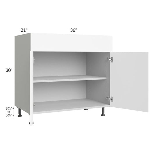 RTA Milan White Matte 36" Vanity Base Cabinet with 1 Finished Side
