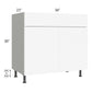 RTA Milan White Matte 36" Vanity Base Cabinet with 2 Finished Sides