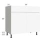 RTA Milan White Matte 36" Vanity Sink Base Cabinet