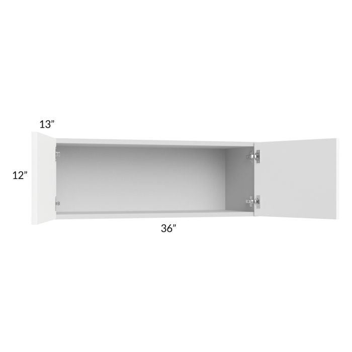 RTA Milan White Matte 36" x 12" Wall Cabinet with 1 Finished End Panel