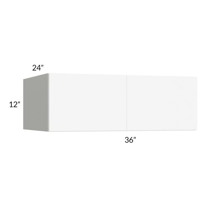 RTA Milan White Matte 36" x 12" x 24" Wall Cabinet with 2 Finished End Panels