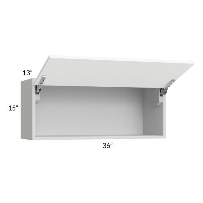 RTA Milan White Matte 36" x 15" Lift-Up Door Wall Cabinet