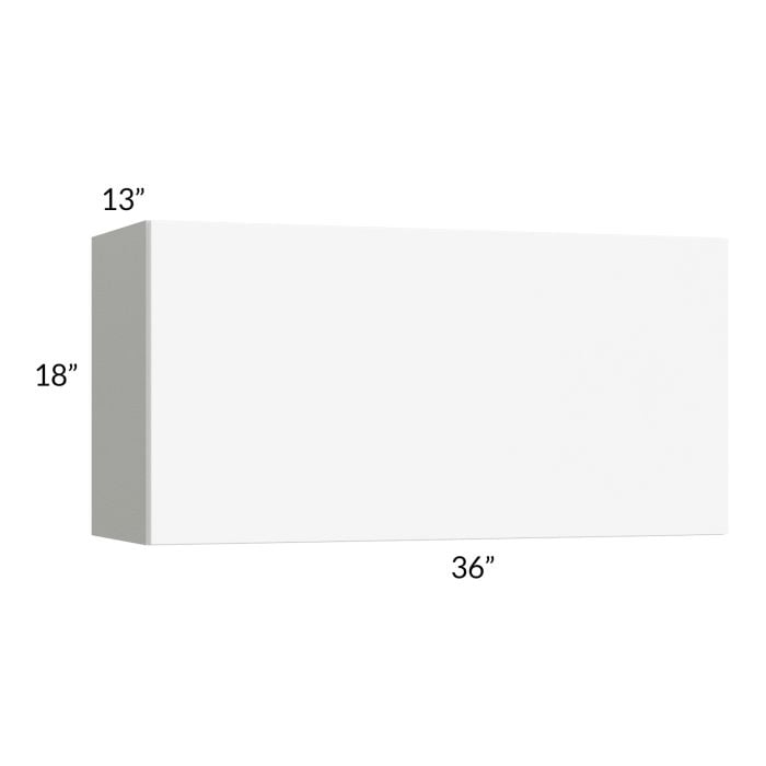 RTA Milan White Matte 36" x 18" Lift-Up Door Wall Cabinet with 1 Finished End Panel