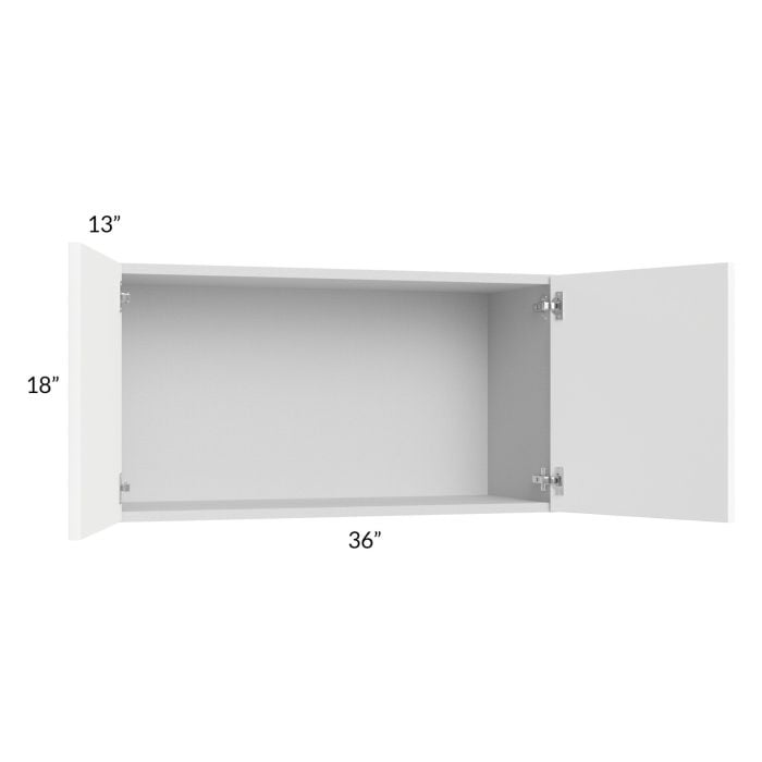 RTA Milan White Matte 36" x 18" Wall Cabinet with 1 Finished End Panel