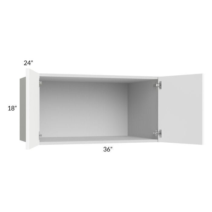 RTA Milan White Matte 36" x 18" x 24" Wall Cabinet with 2 Finished End Panels