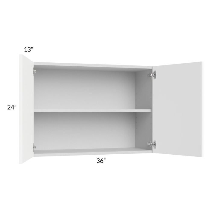 RTA Milan White Matte 36" x 24" Wall Cabinet with 2 Finished End Panels