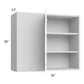 RTA Milan White Matte 36" x 30" Blind Corner Wall Cabinet-Right-Hinged Door on Left