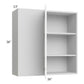 RTA Milan White Matte 36" x 36" Blind Corner Wall Cabinet-Right-Hinged Door on Left